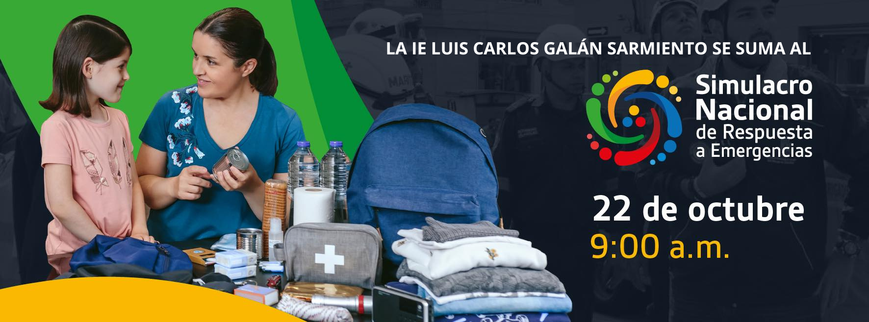 la IE Luis Carlos Galán Sarmiento se suma al simulacro nacional de Respuesta a Emergencias